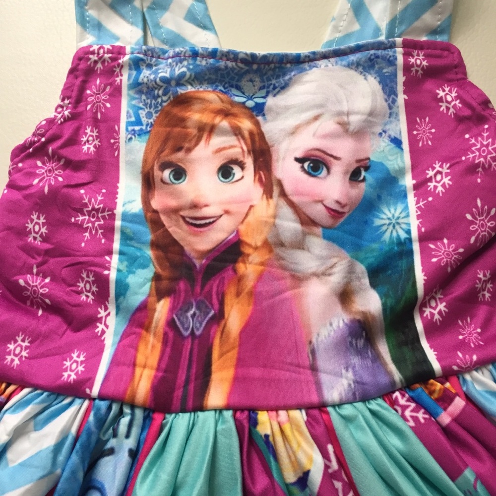 Frozen Elsa Anna Twirl Beautiful Girl Dress - Picture 7 of 7